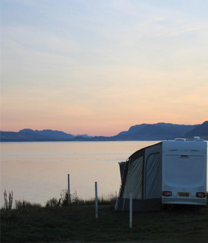 Campsite at sunset